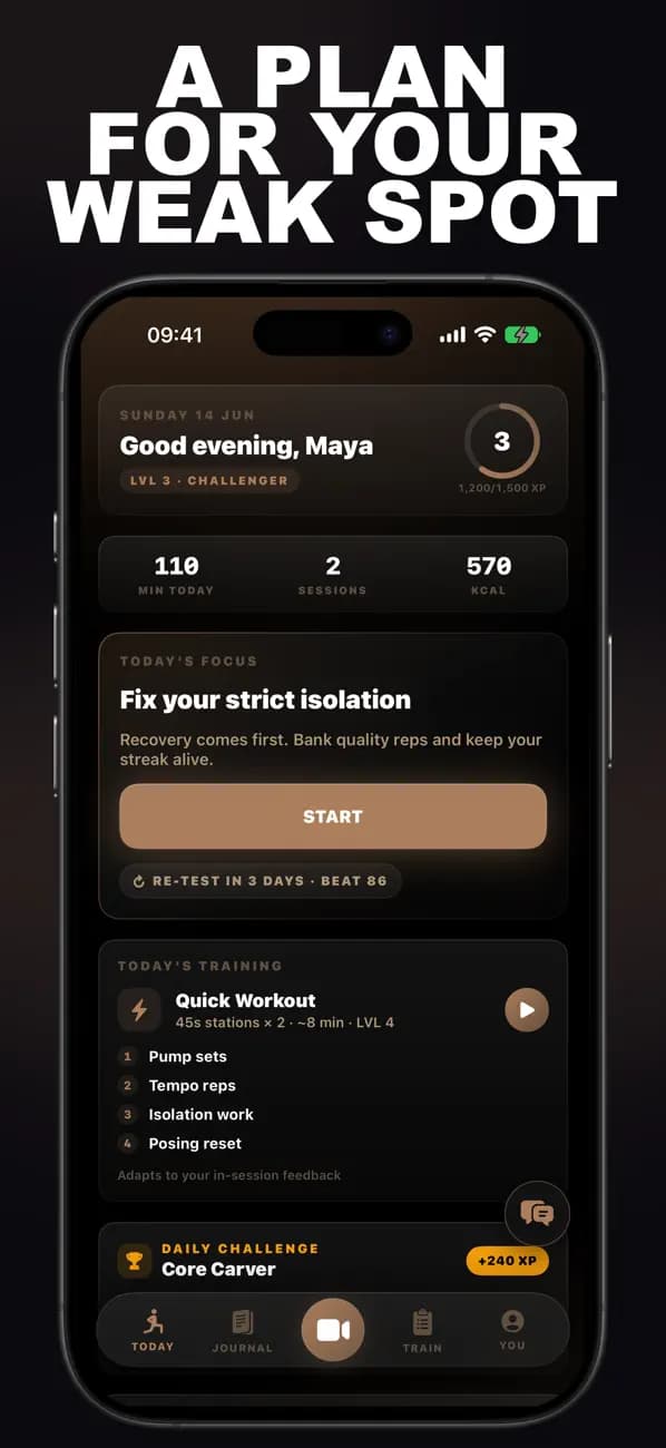 Bodybuilding AI: Coach app screen 2